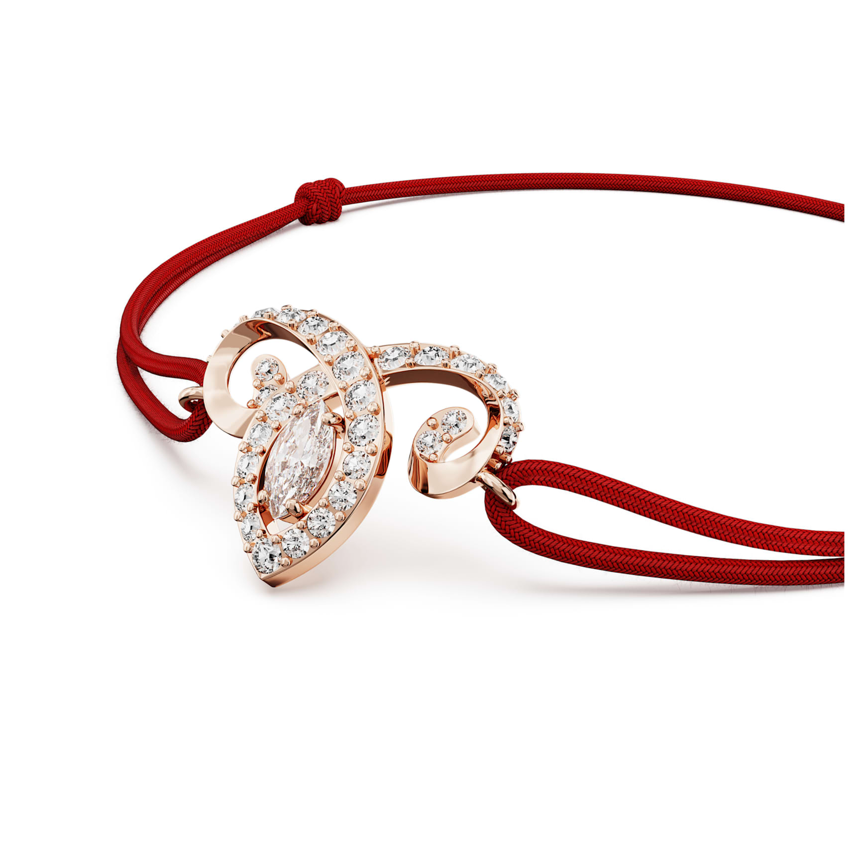 Chinese Zodiac bracelet, Mixed cuts, Red, 18K rose gold finish