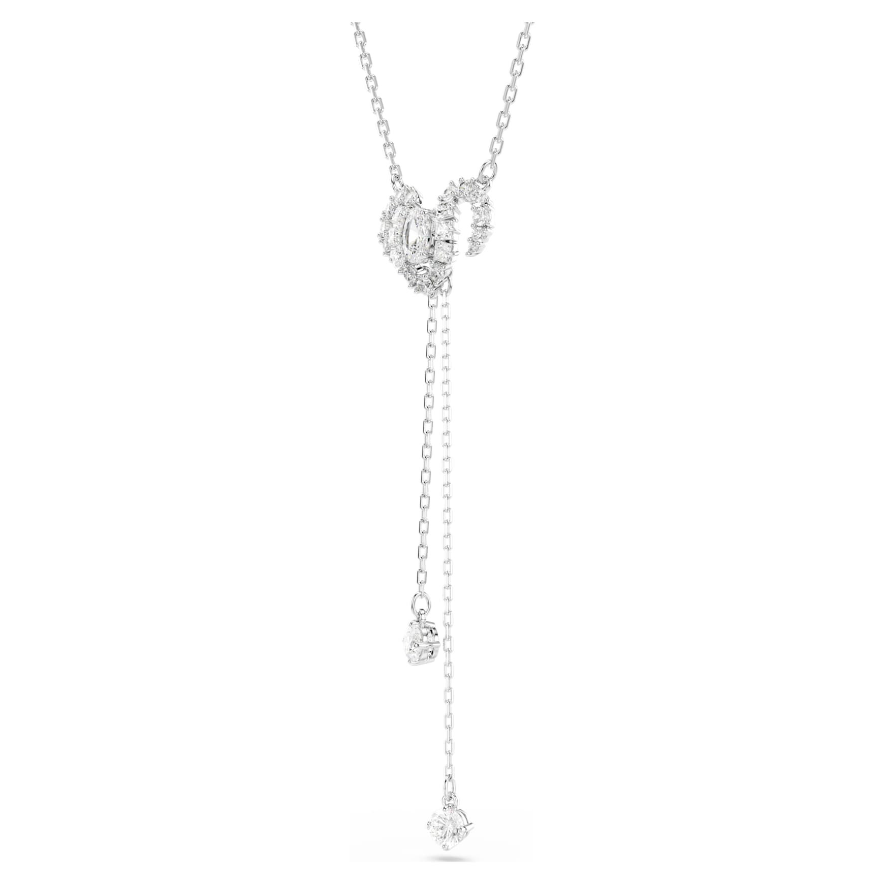 Chinese Zodiac necklace, Mixed cuts, White, Rhodium plated