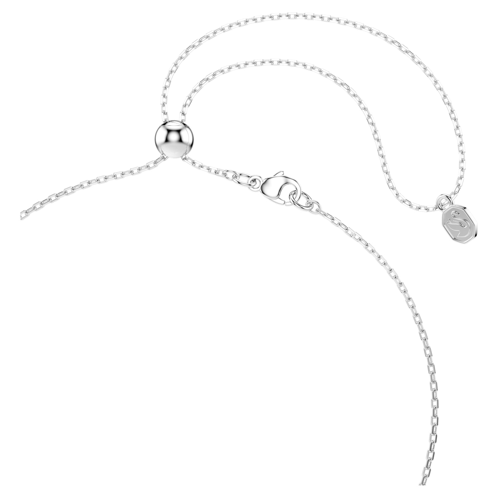 Chinese Zodiac necklace, Mixed cuts, White, Rhodium plated