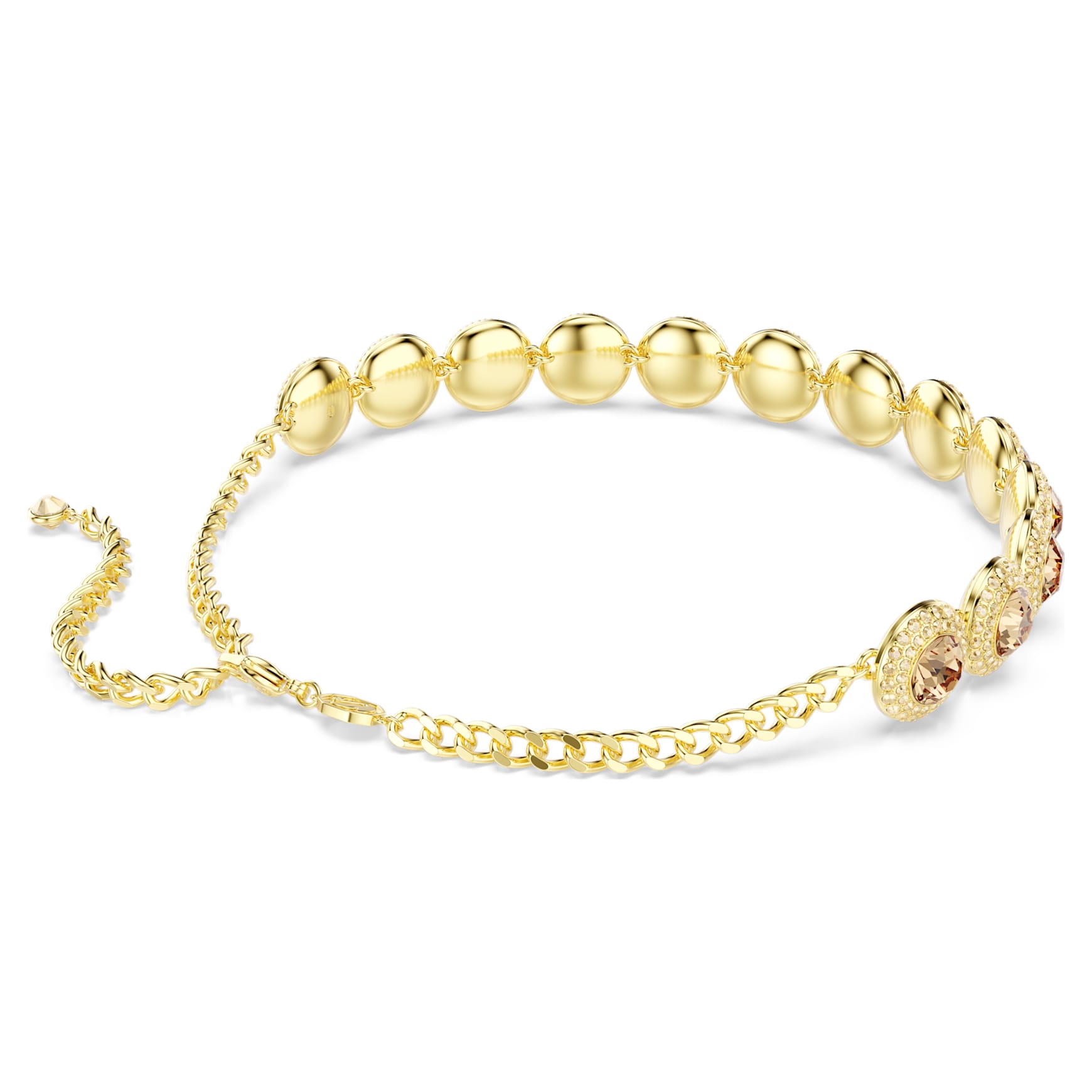 Una Angelic choker, Round cut, Caramel, Gold-tone plated by SWAROVSKI