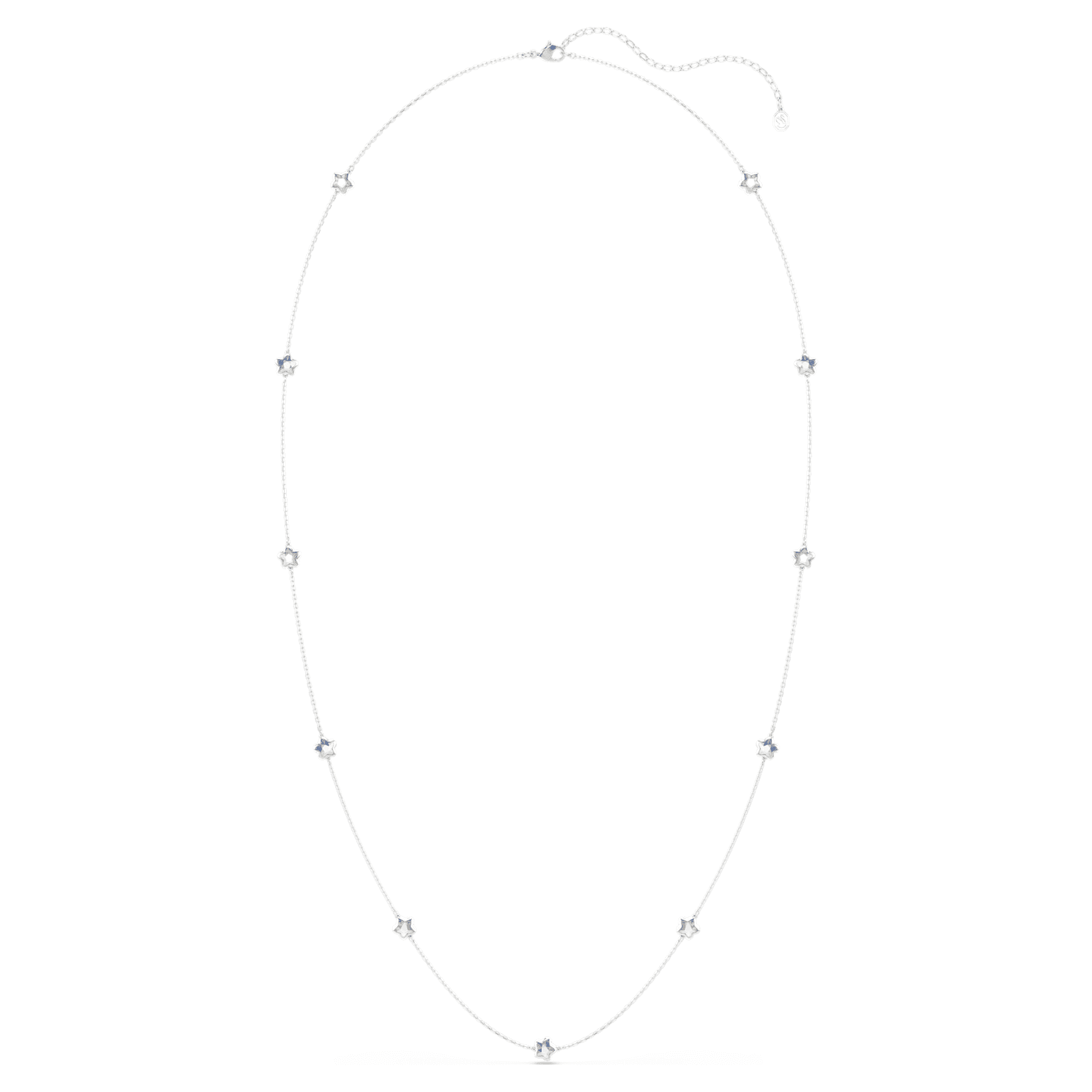 Chroma fűzött nyaklánc, Csillag, Fehér, Ródium bevonattal - Swarovski, 5754181