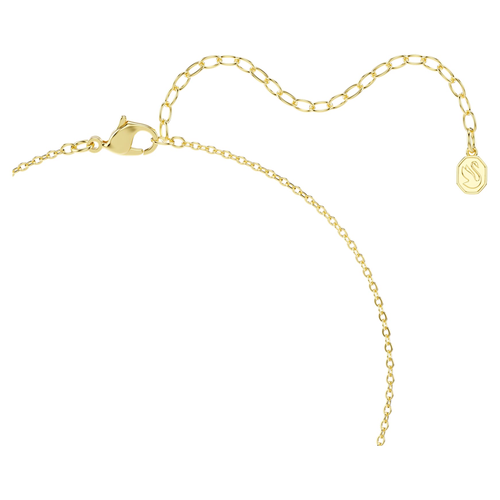 Gabriella pendant, Crystal pearl, Round cut, White, 18K gold finish