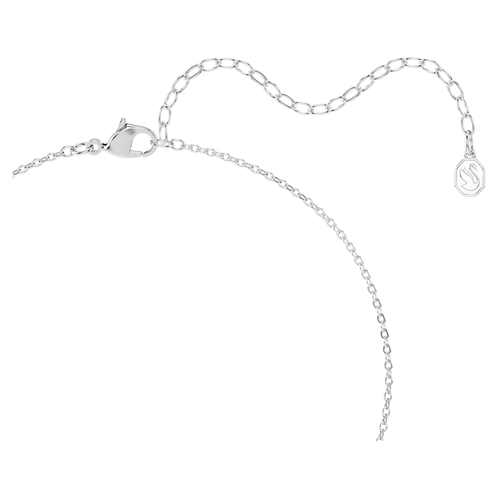Una Angelic pendant, Round cut, Green, Rhodium plated