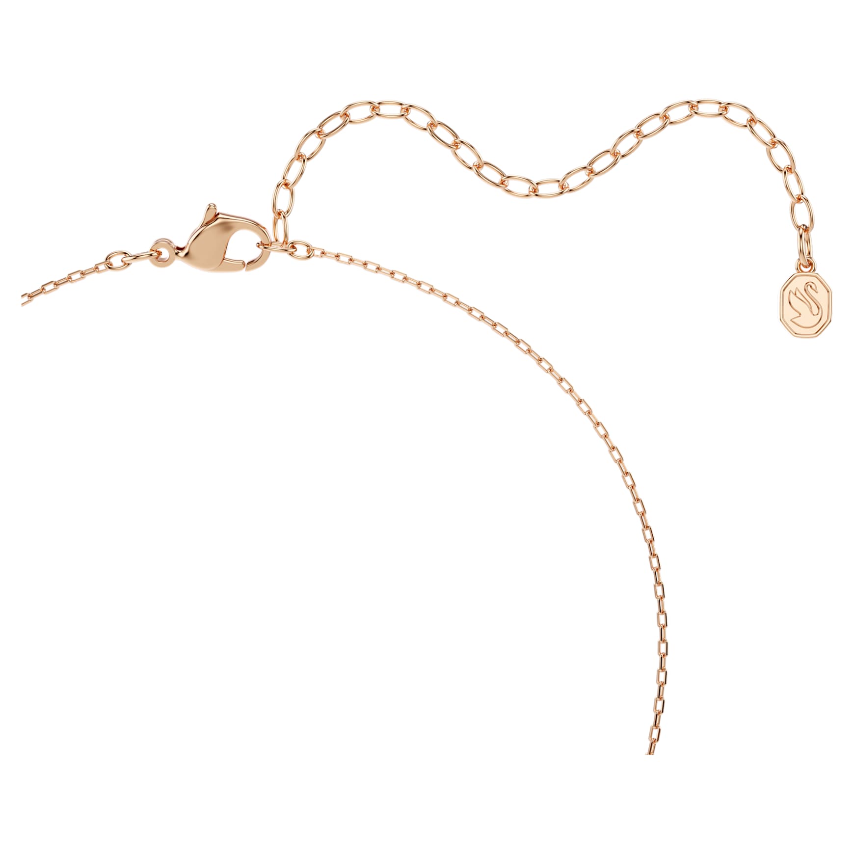 Stilla pendant, Square cut, Pink, 18K rose gold finish