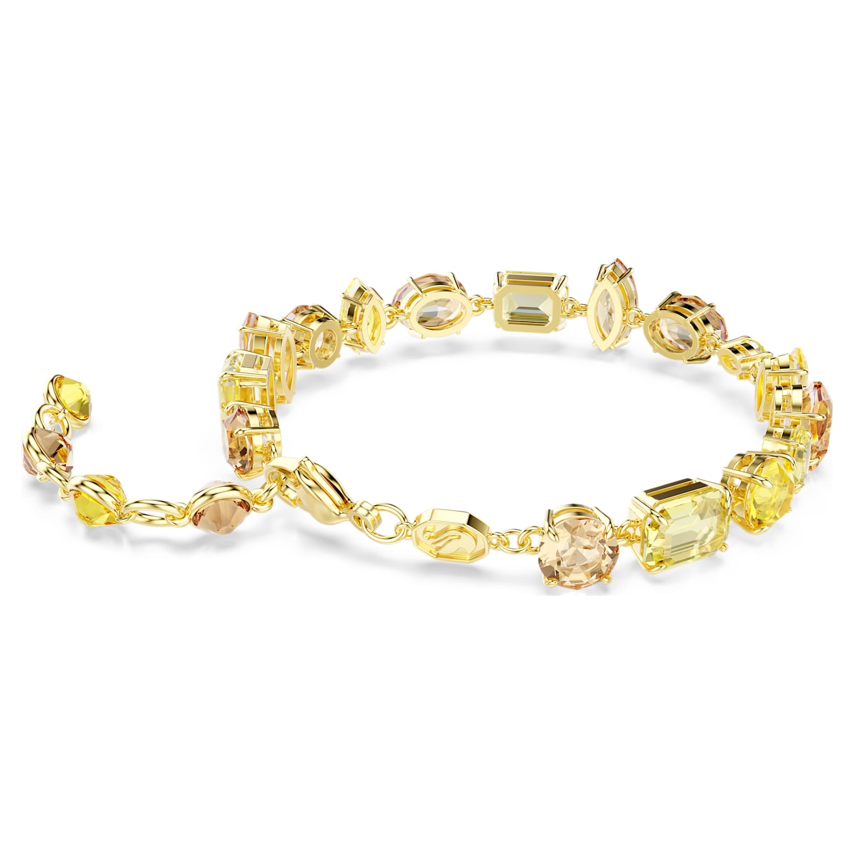 Gema bracelet, Mixed cuts, Yellow, 18K gold finish