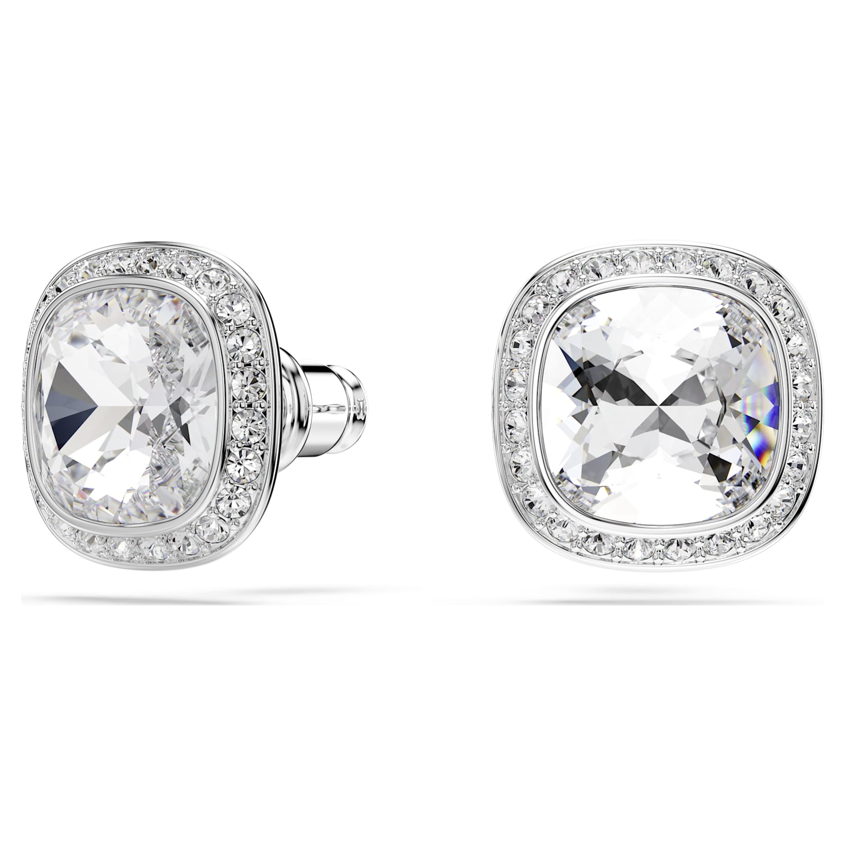 Una Angelic set, Cushion cut, White, Rhodium plated
