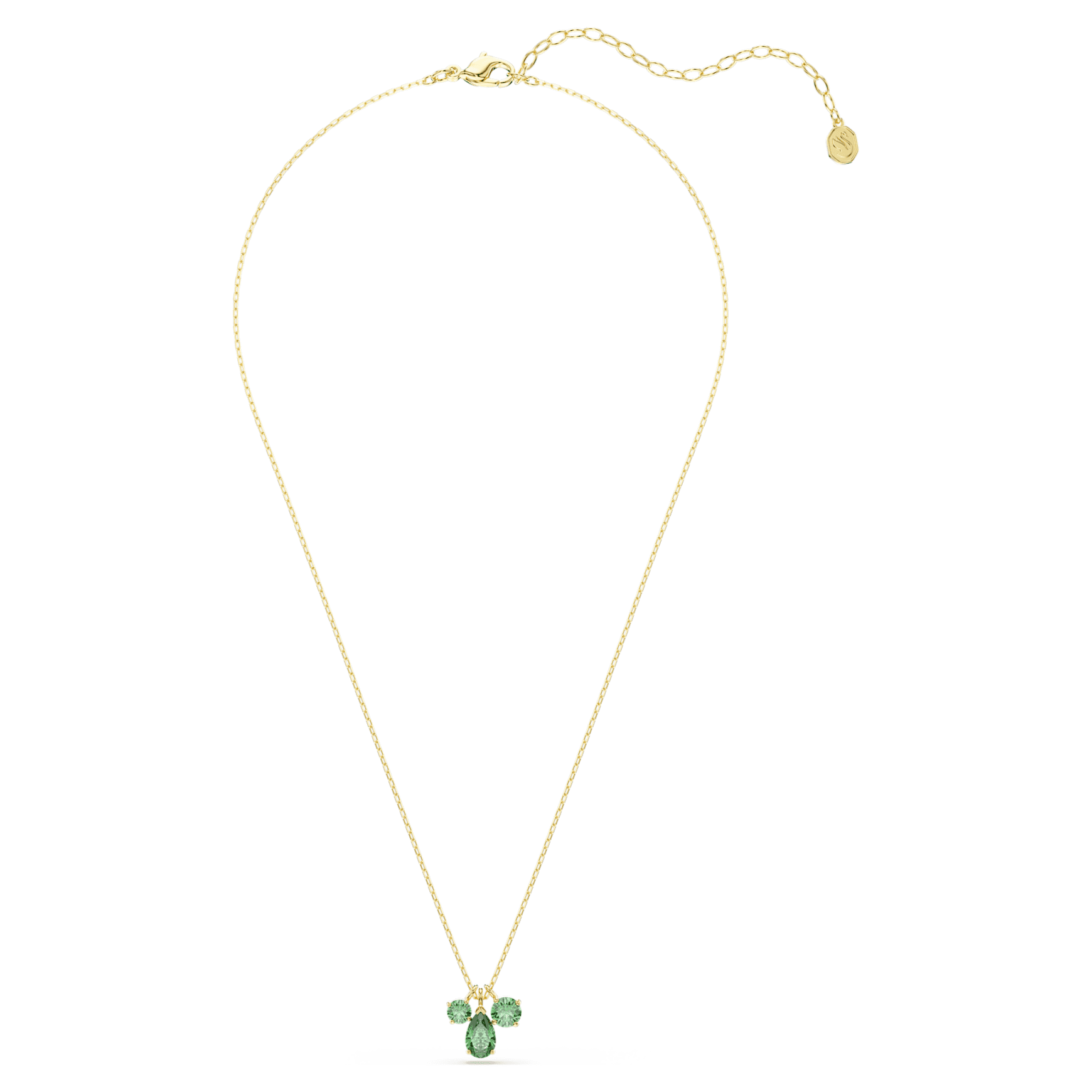 Mesmera pendant, Mixed cuts, Green, 18K gold finish