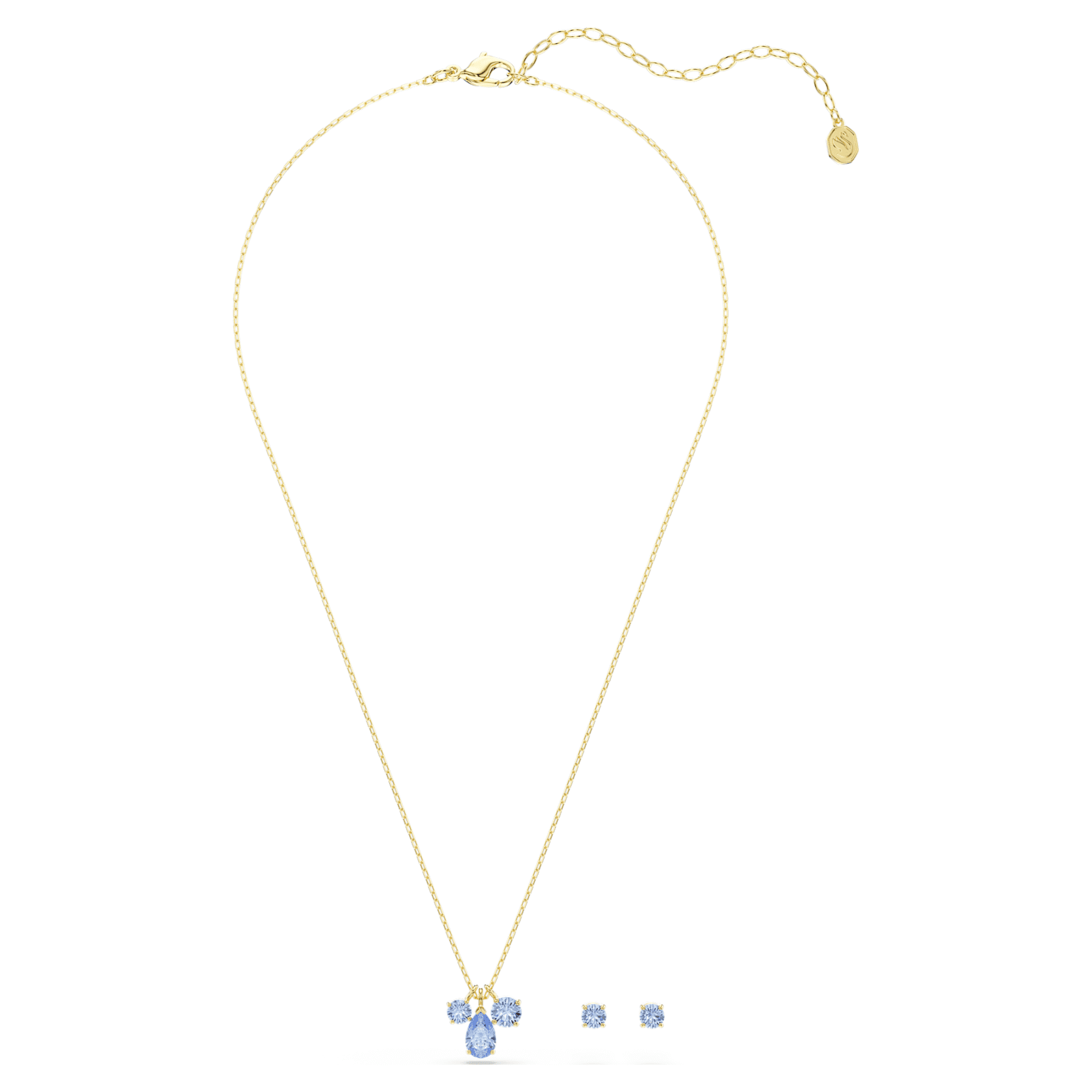 Mesmera set, Set (2), Mixed cuts, Blue, 18K gold finish