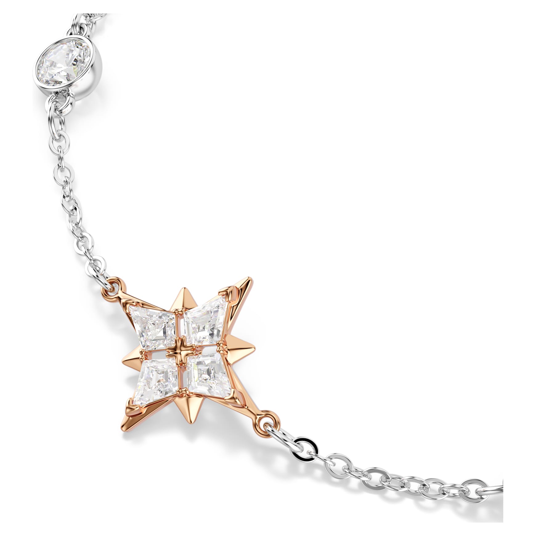 Symbolica bracelet, Round cut, Moon, White, Mixed Plating
