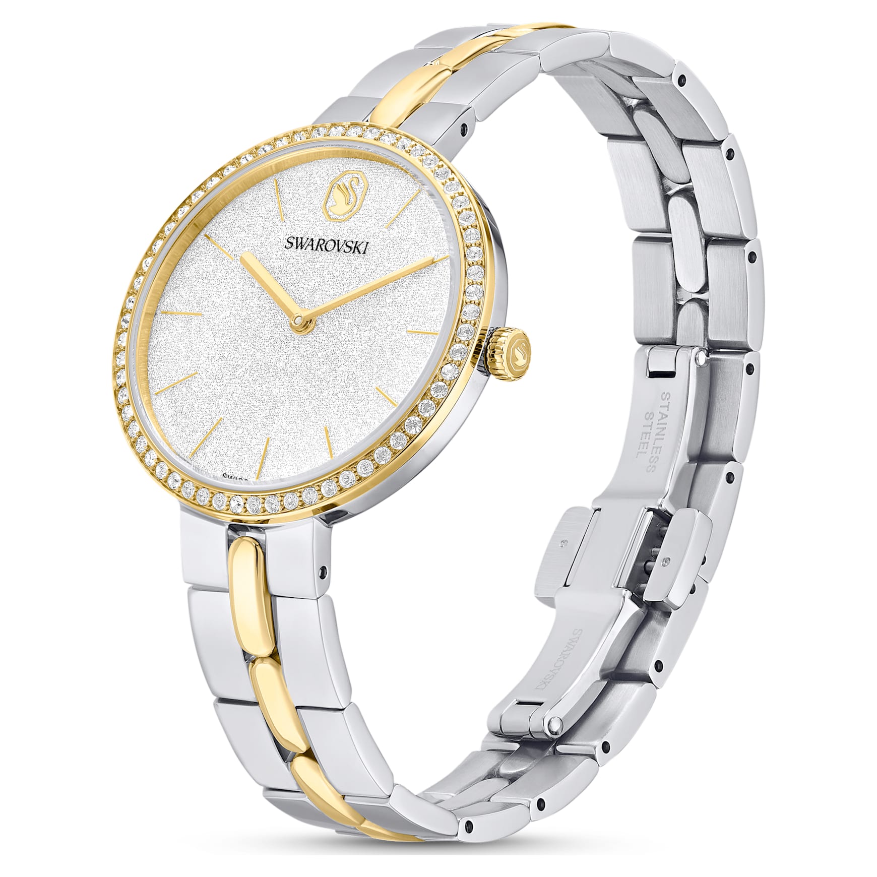 Cosmopolitan watch, Swiss Made, Metal bracelet, Silver Tone, Mixed metal finish by SWAROVSKI