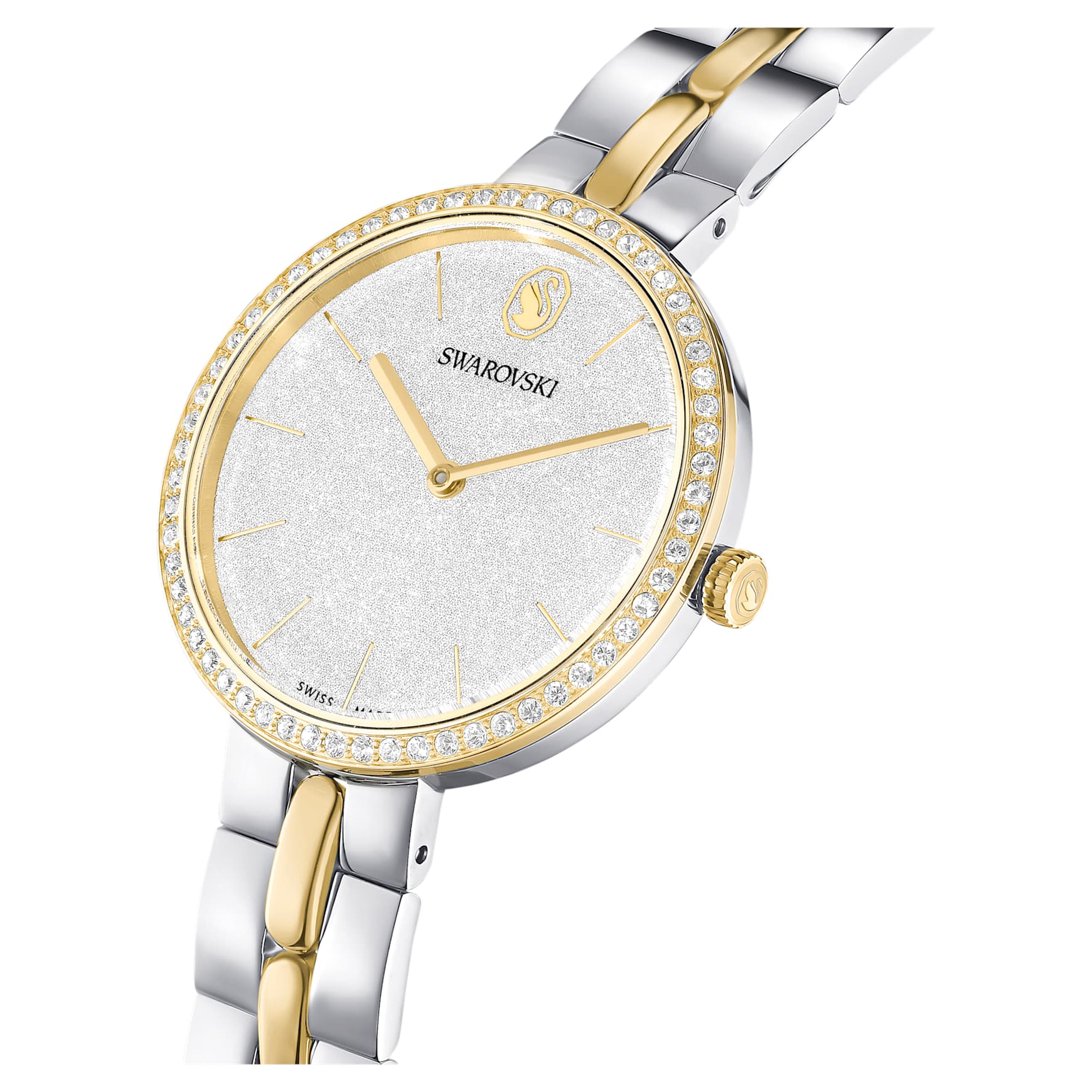 Cosmopolitan watch, Swiss Made, Metal bracelet, Silver Tone, Mixed metal finish by SWAROVSKI