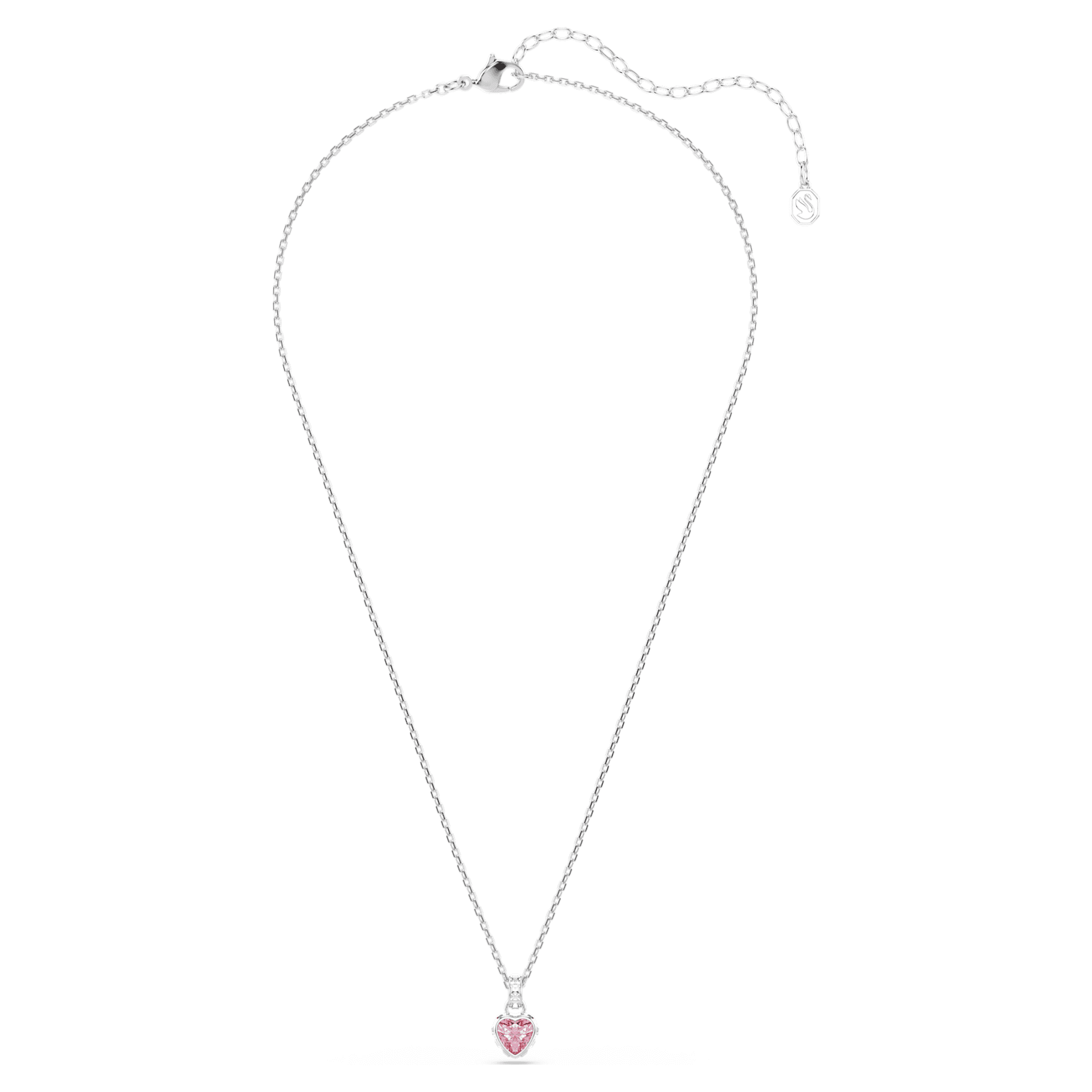 Chroma pendant, Mixed cuts, Pink, Rhodium plated