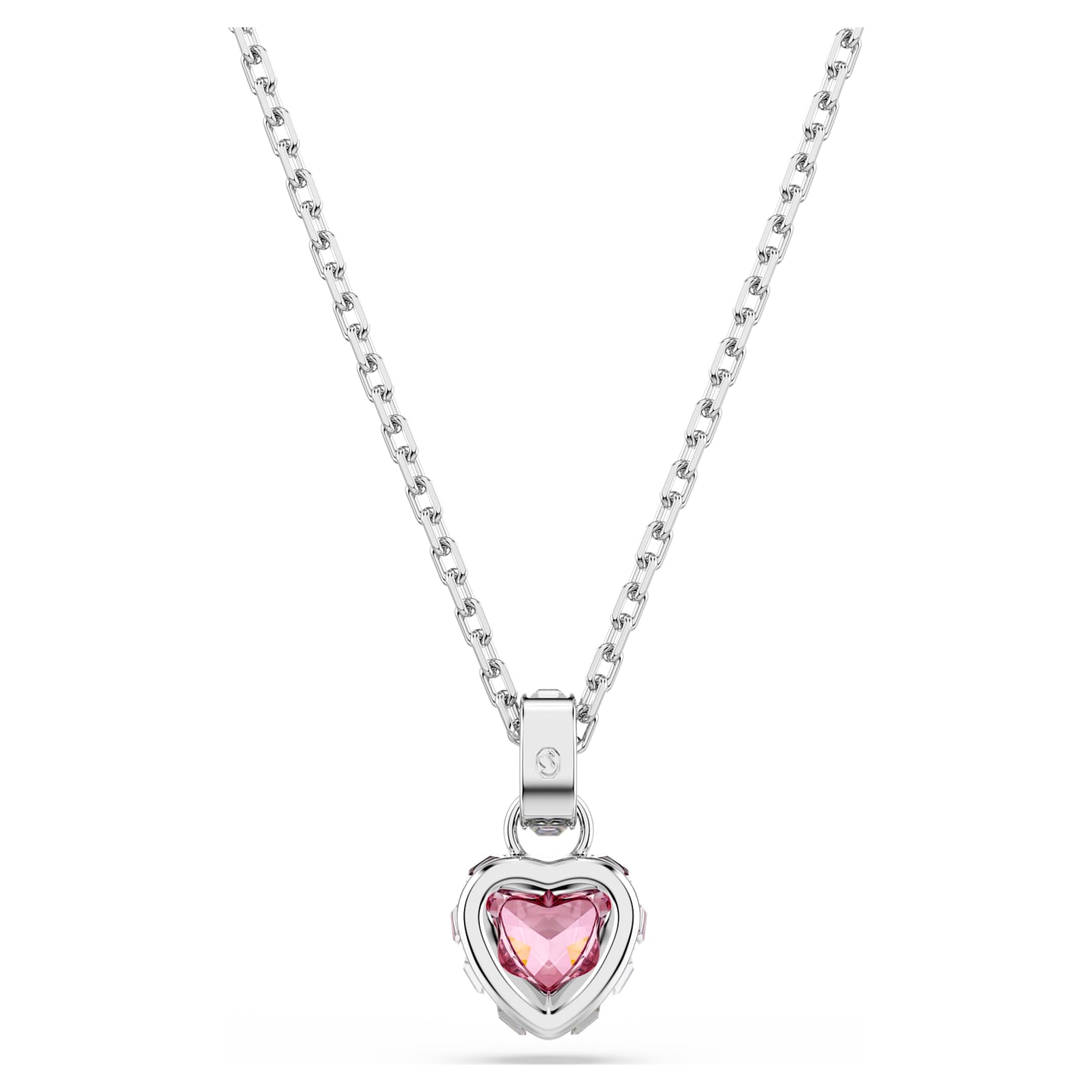 Chroma pendant, Mixed cuts, Pink, Rhodium plated