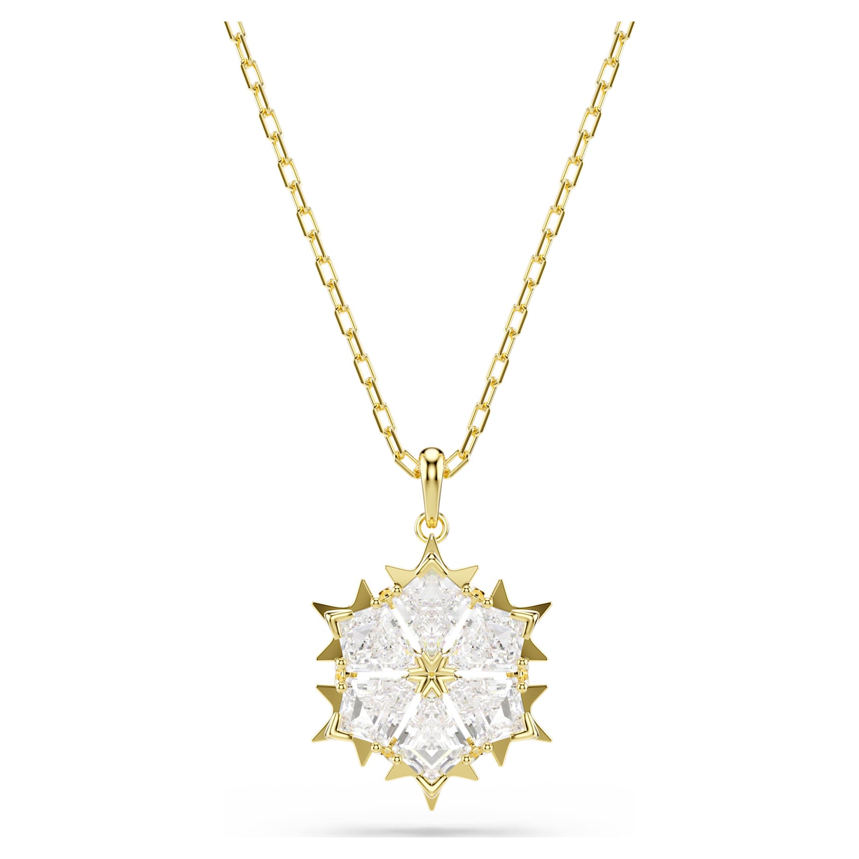 Magic set, Set (2), Mixed cuts, Snowflake, White, 18K gold finish