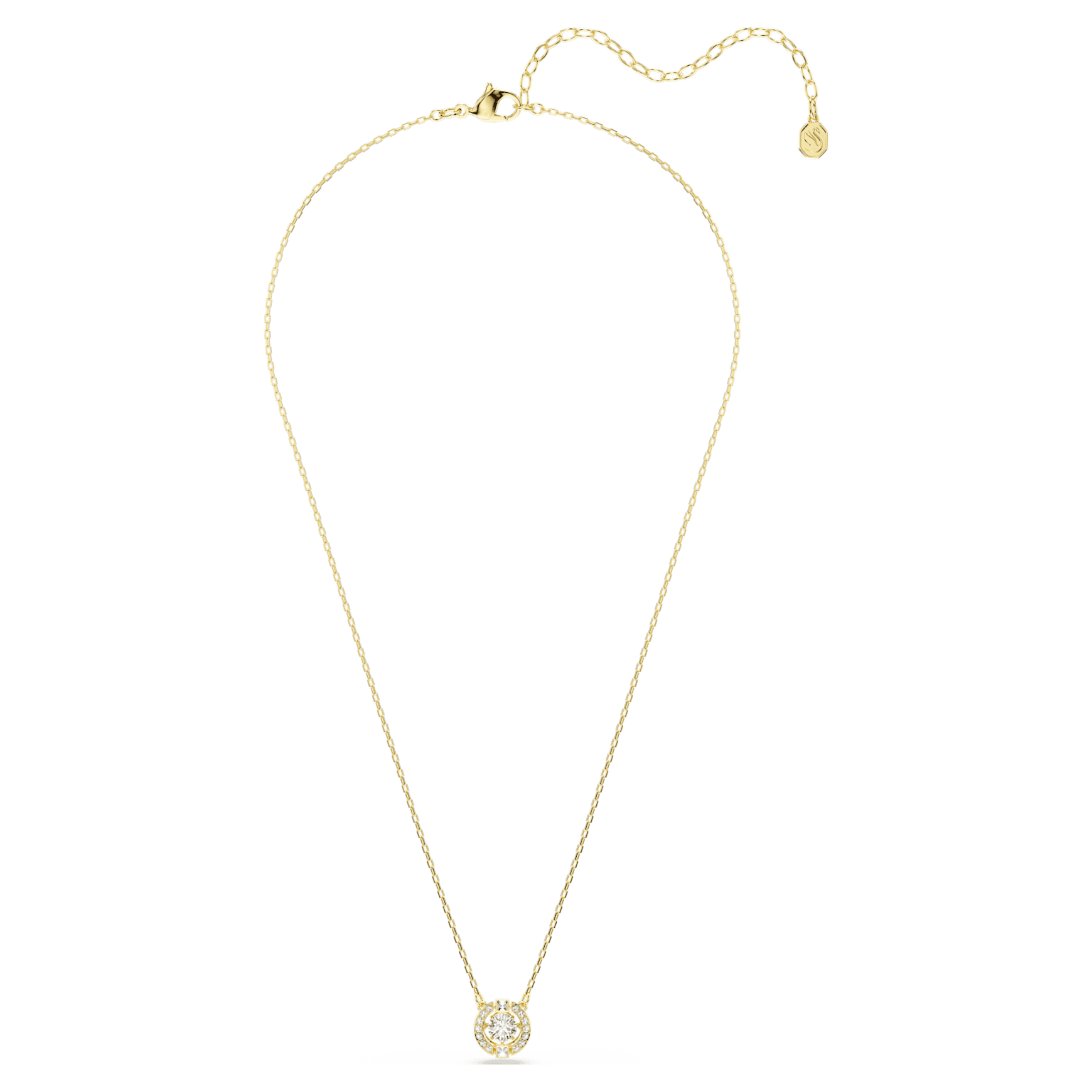 Una Angelic pendant, Mixed cuts, White, 18K gold finish