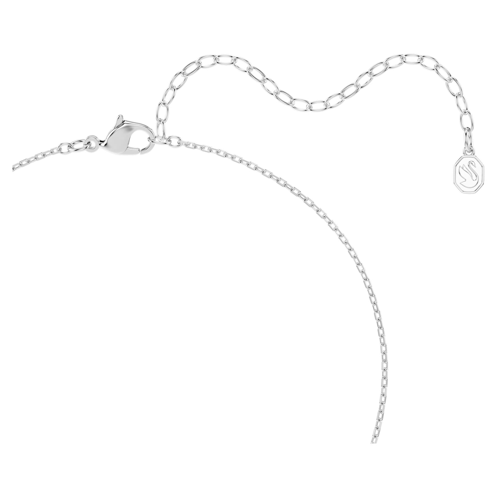 Millenia pendant, Cushion cut, Blue, Rhodium plated