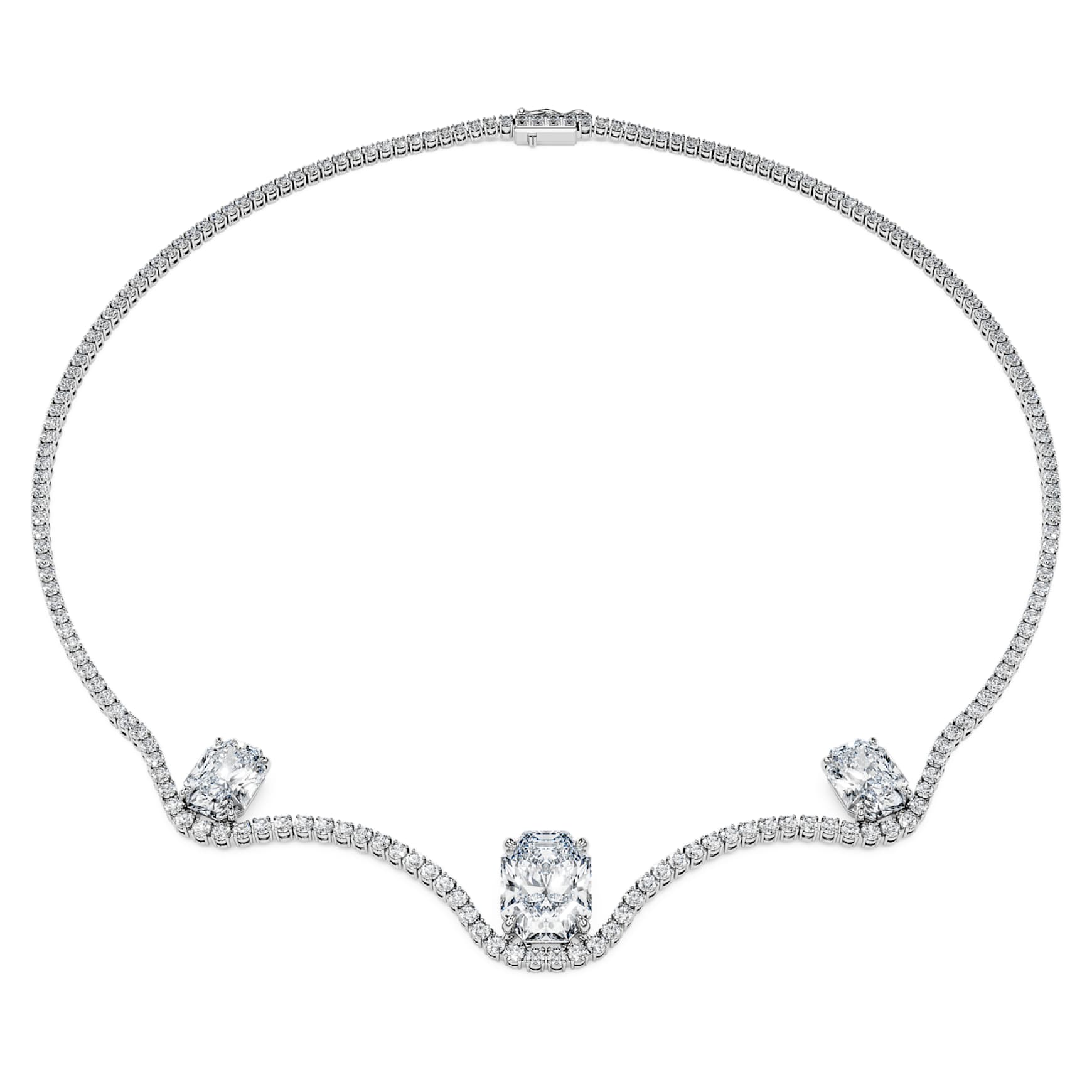Octagon necklace, Lab-grown diamonds 19.90 ct tw, Octagon shape, 18K white gold