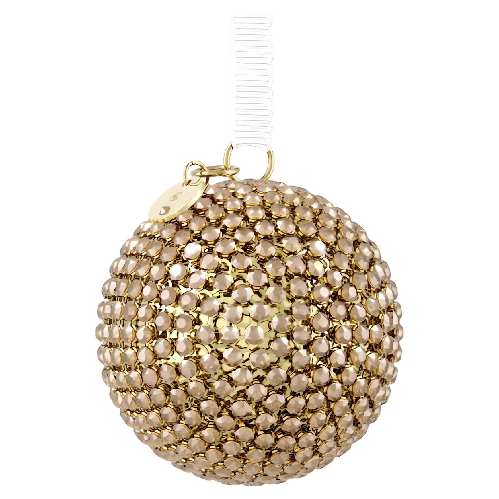 Holiday Magic Classics Crystal Mesh Ball Ornament, Gold tone