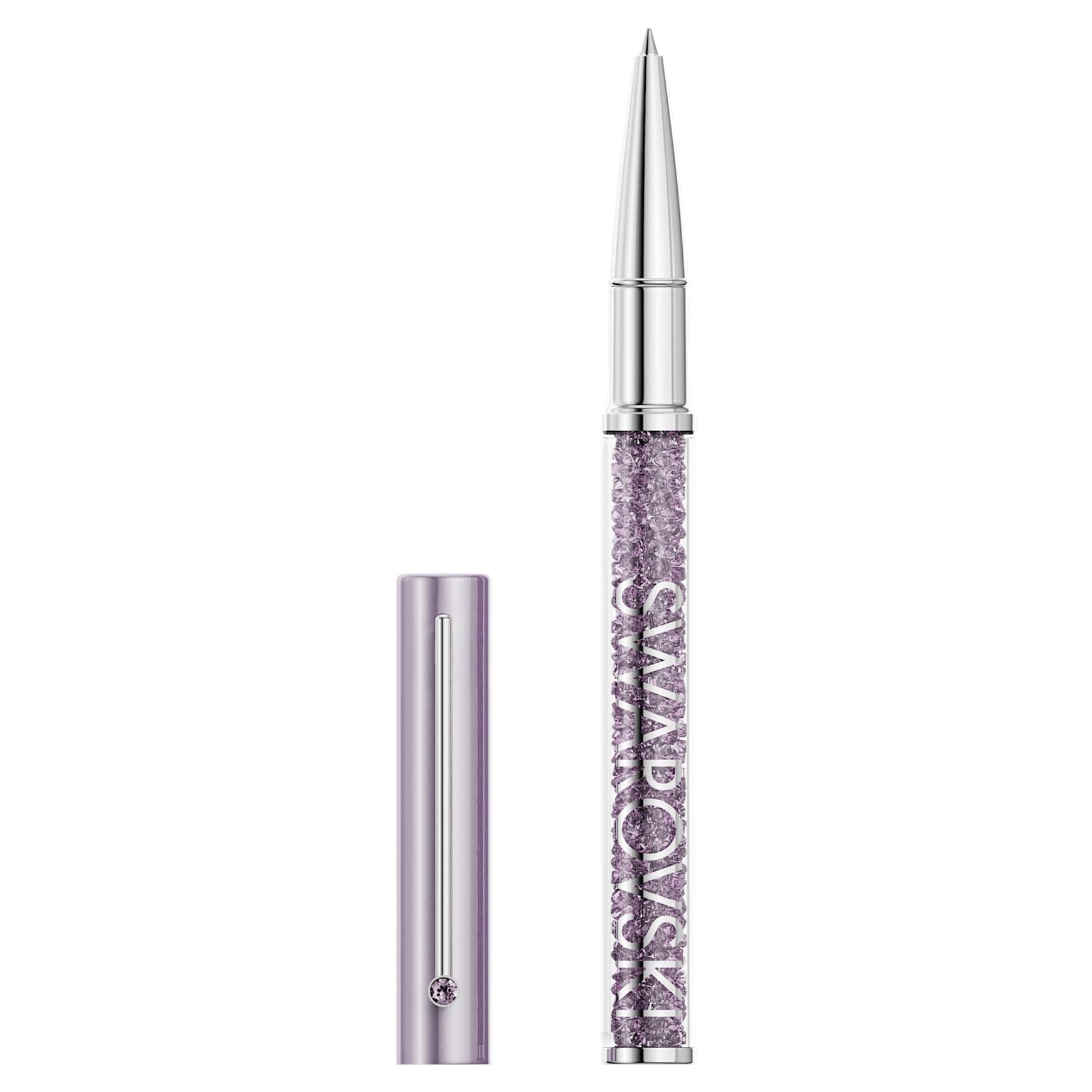 Crystalline ballpoint pen, Purple lacquered, Chrome plated