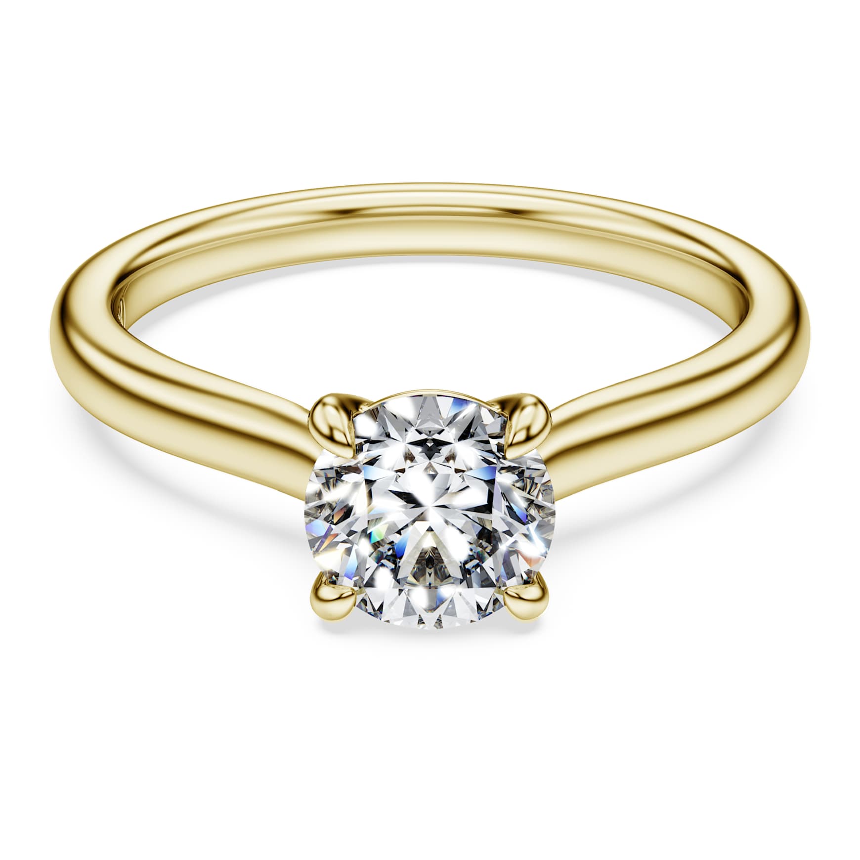 Eternity solitaire ring, Lab-grown diamonds 1.0 ct tw, Round shape, 14K yellow gold