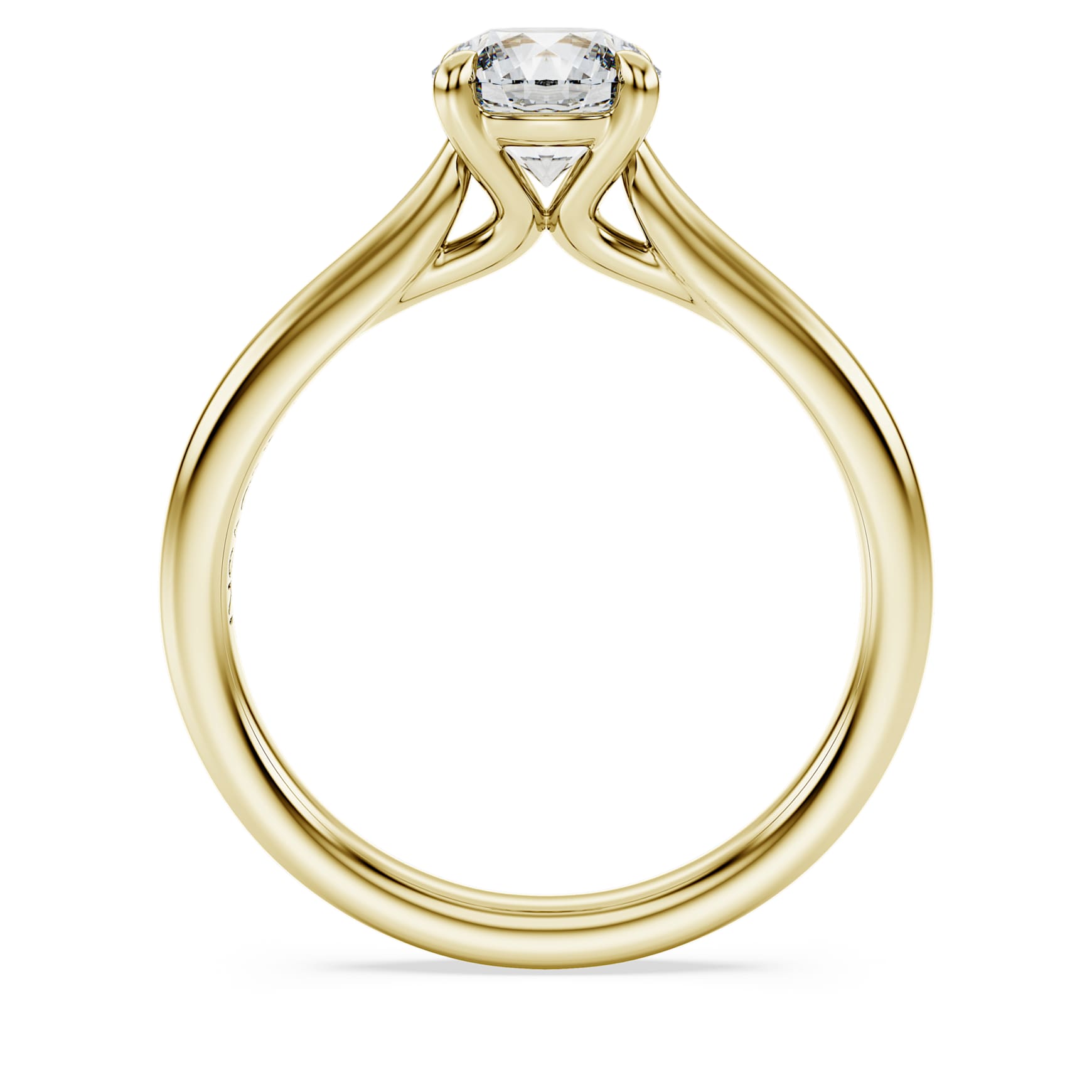 Eternity solitaire ring, Lab-grown diamonds 1.0 ct tw, Round shape, White, 14K yellow gold