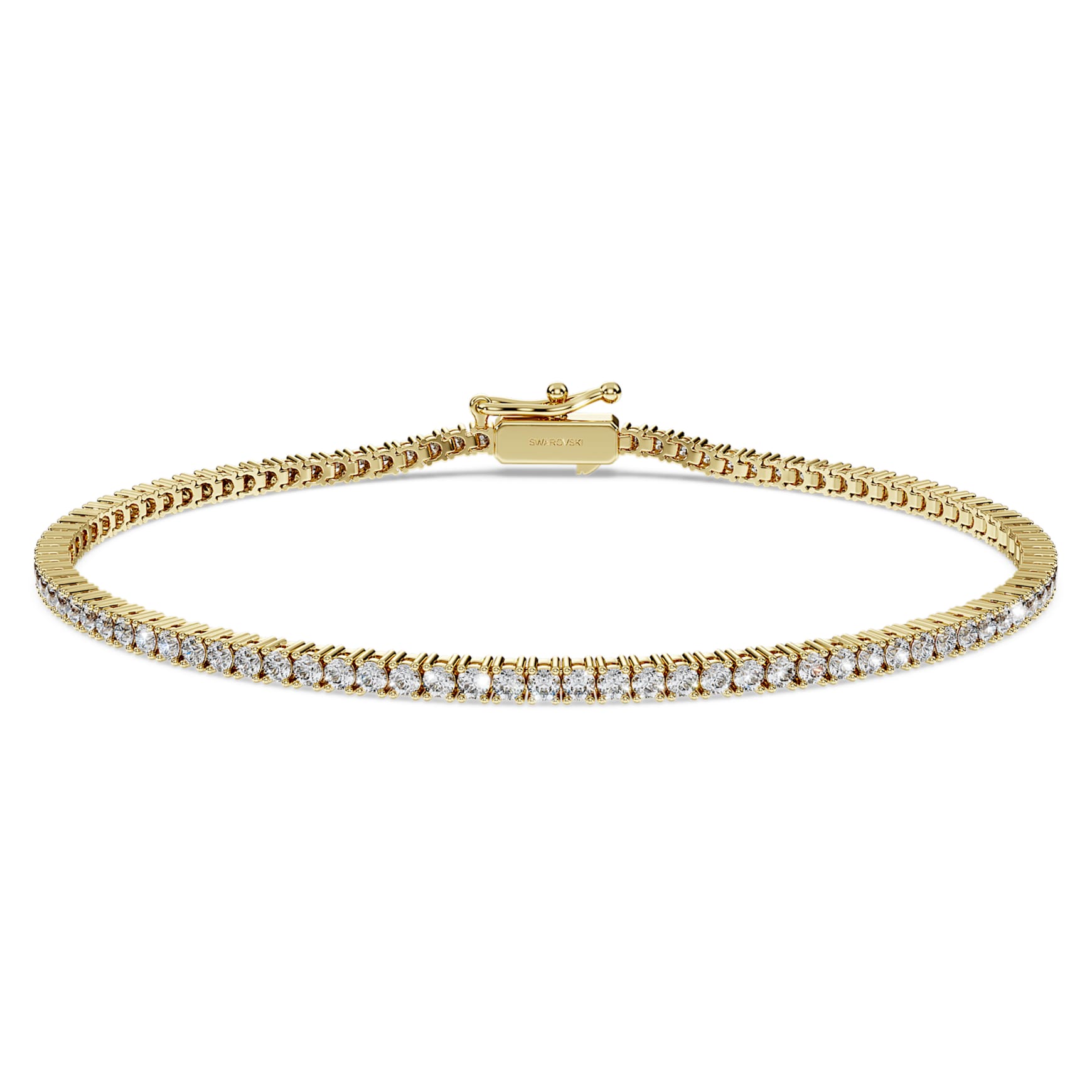 Eternity Tennis bracelet, Lab-grown diamonds 1.5 ct tw, Round shape, White, 14K yellow gold