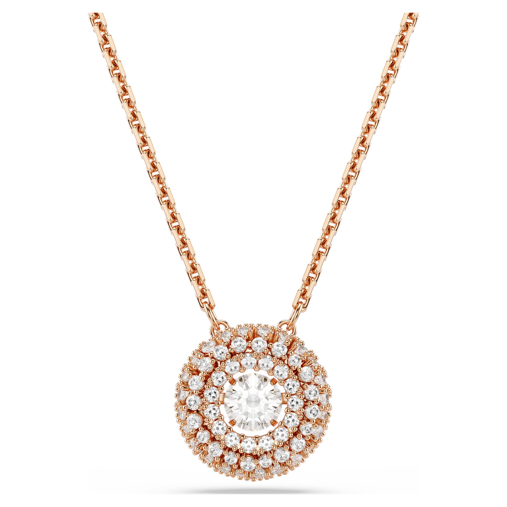 Sublima pendant, Round cut, White, 18K rose gold finish