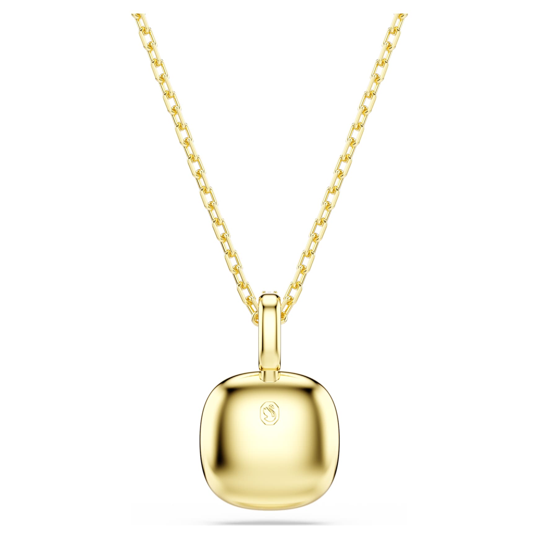 Una Angelic pendant, Cushion cut, White, 18K gold finish