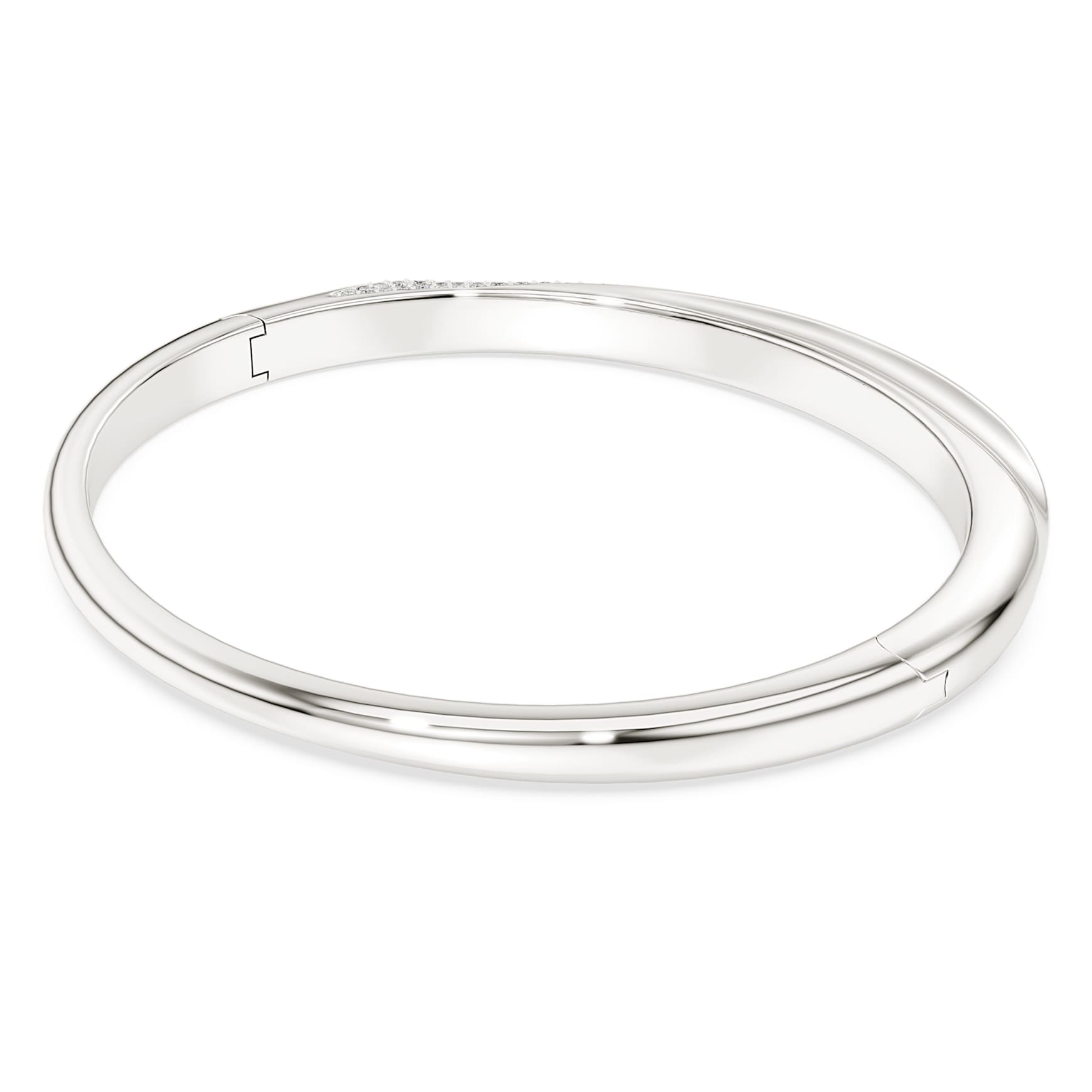 Classica bangle, Round cut, White, Sterling silver