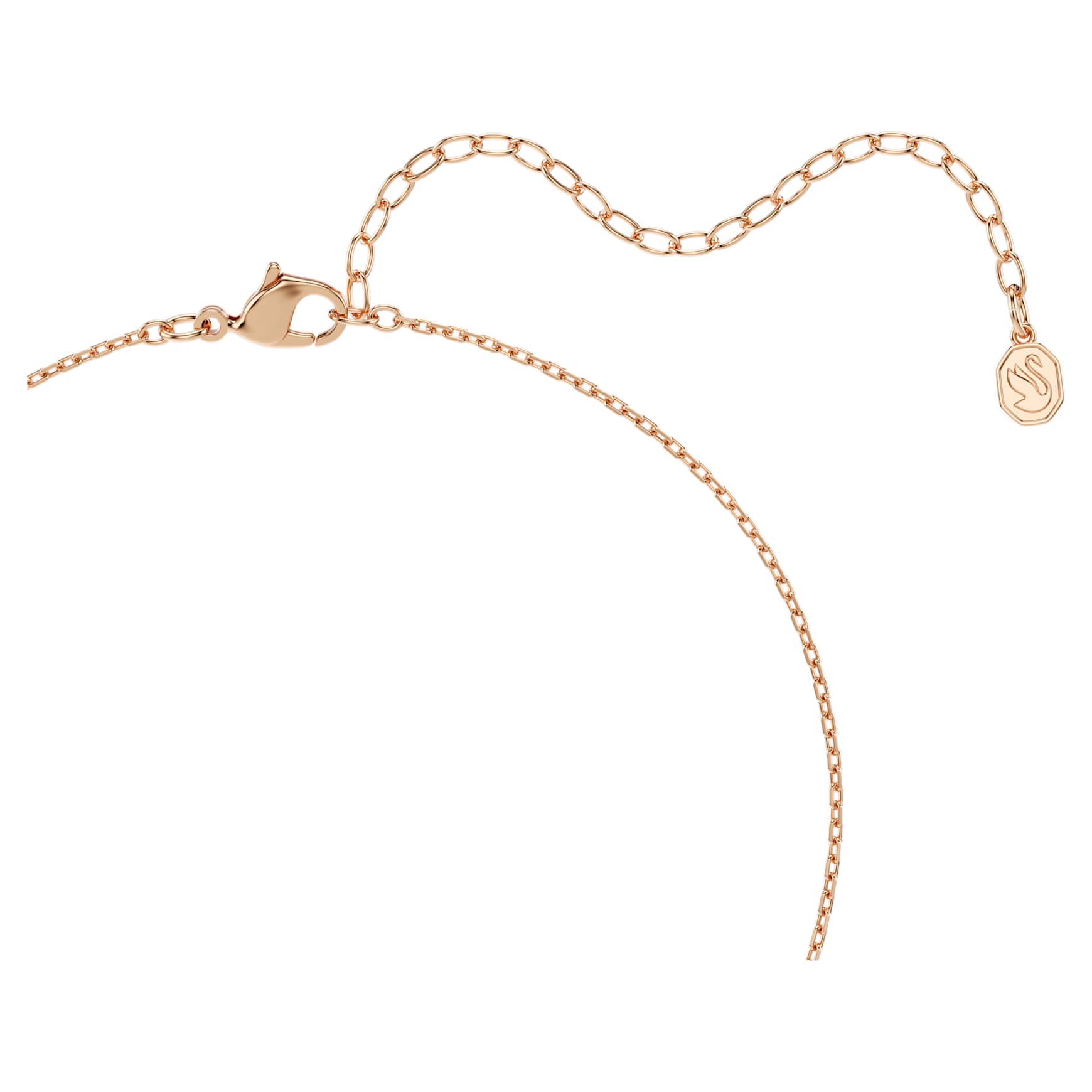 Swan pendant, Mixed cuts, Swan, Black, 18K rose gold finish