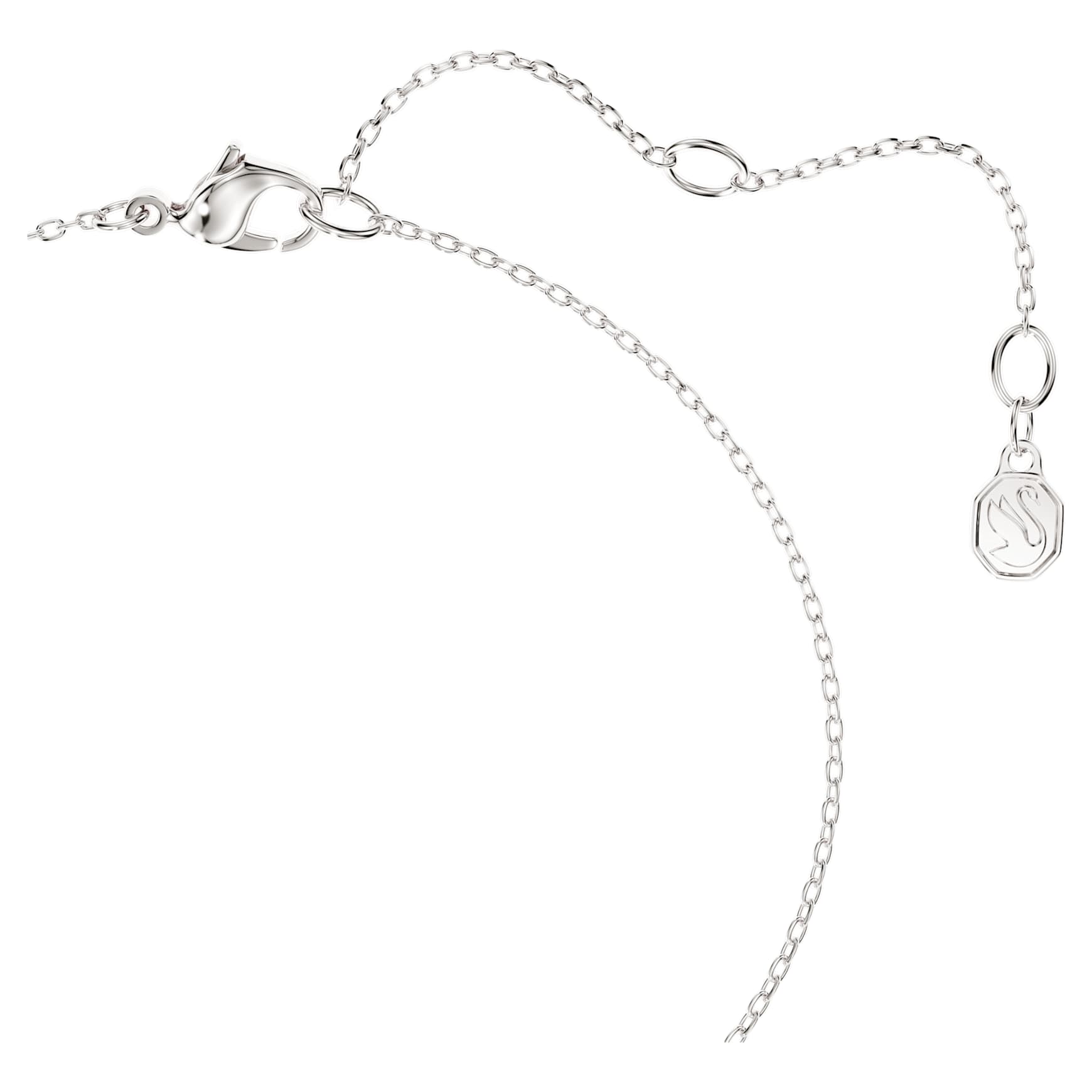 Swarovski Classica bracelet, Round cut, Interlocking, White, Sterling silver
