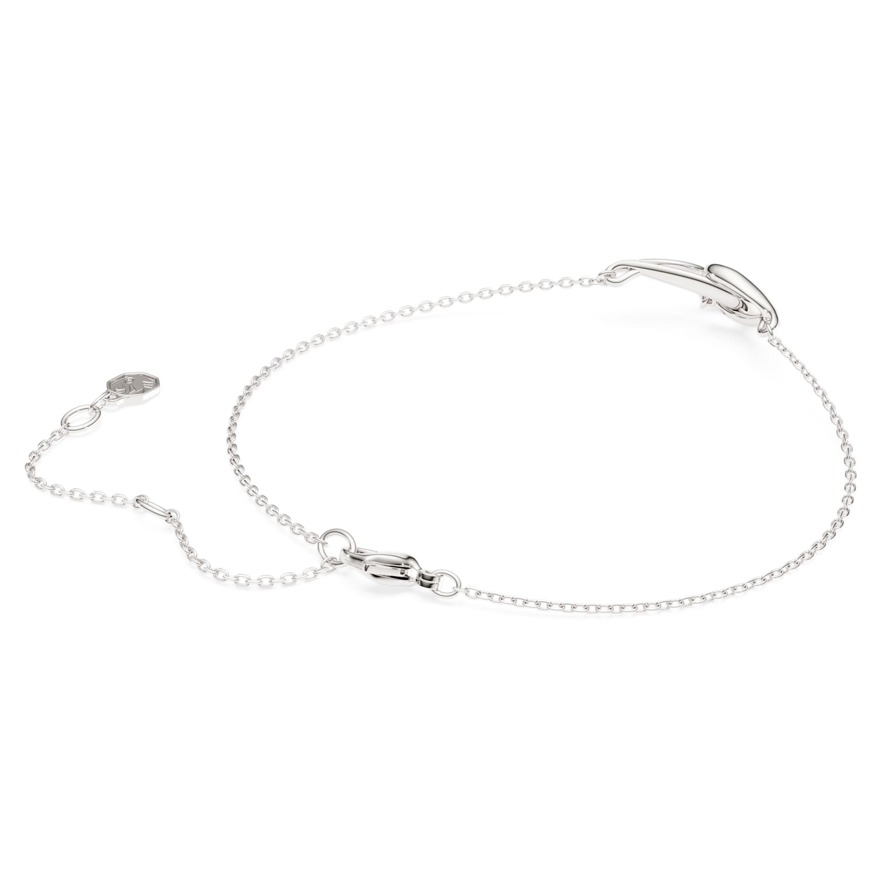 Swarovski Classica bracelet, Round cut, Interlocking, White, Sterling silver