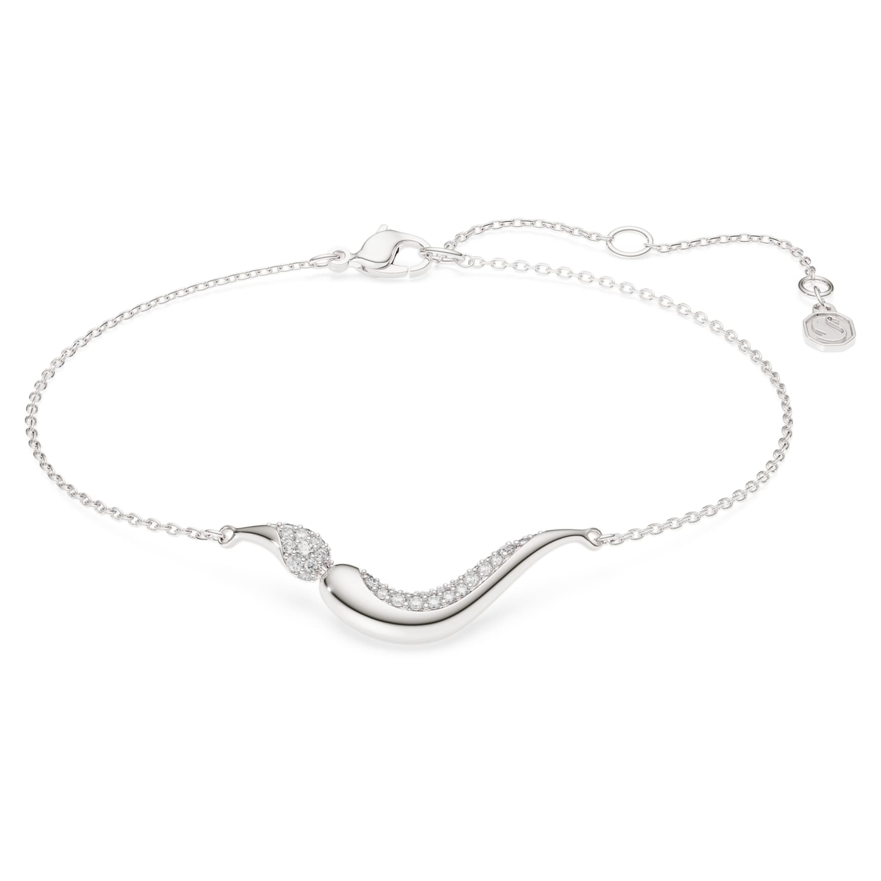 Swarovski Classica bracelet, Round cut, White, Sterling silver