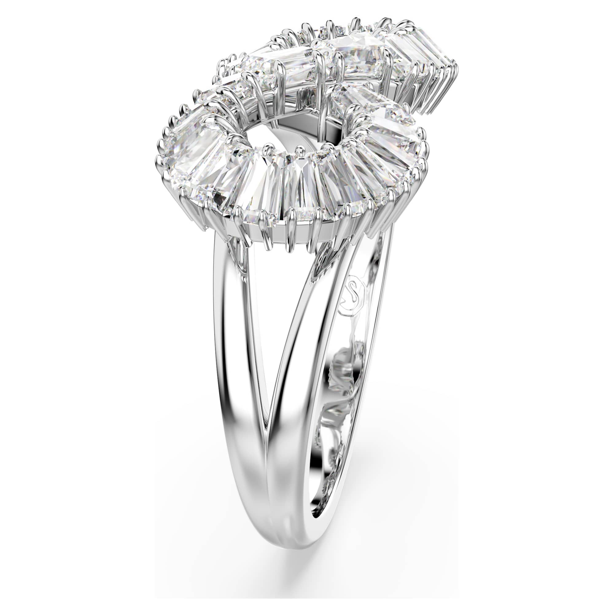 Hyperbola cocktail ring, Infinity, White, Rhodium plated | Jewelry ...