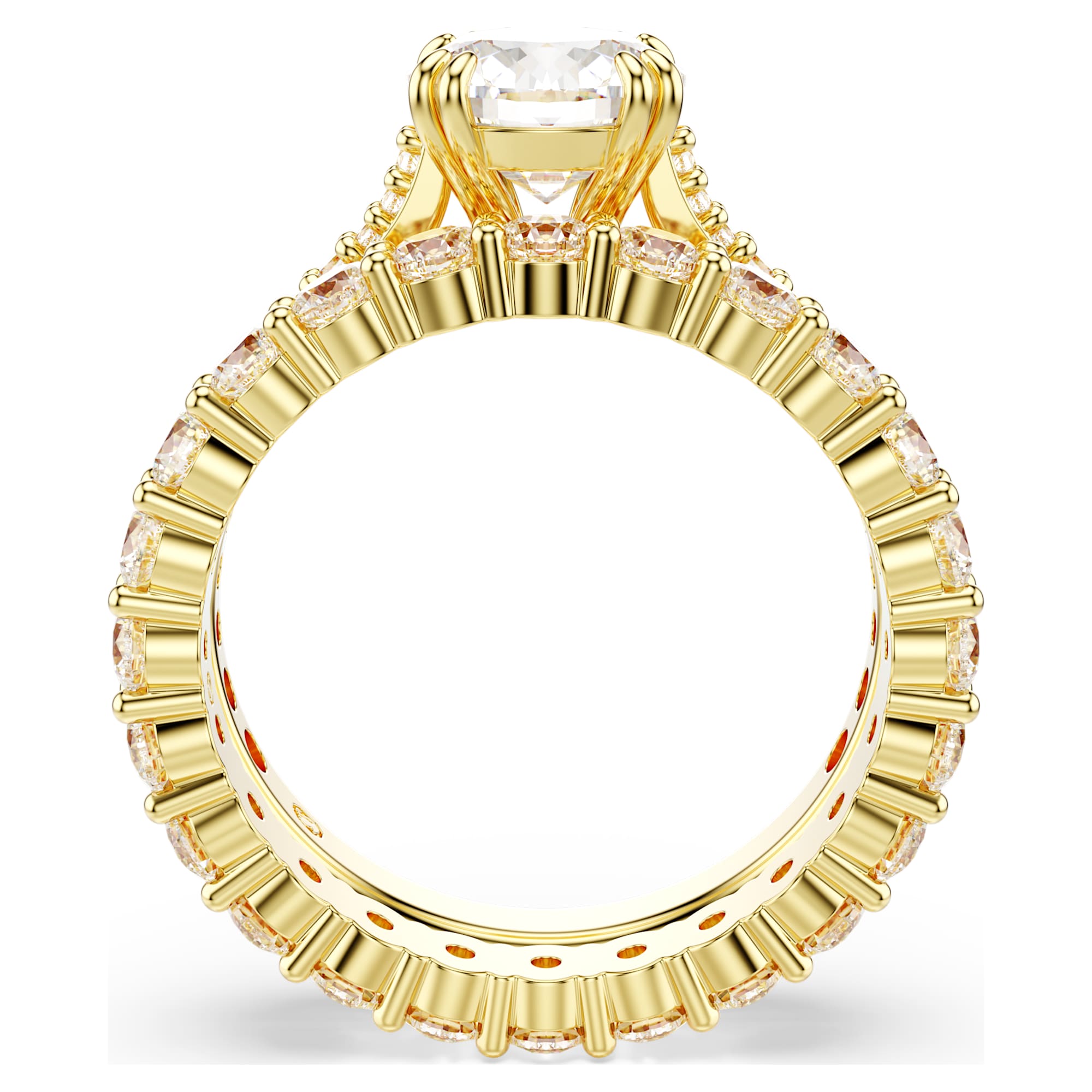 Stilla ring, Set (2), Round cut, White, Gold-tone plated | Jewelry ...