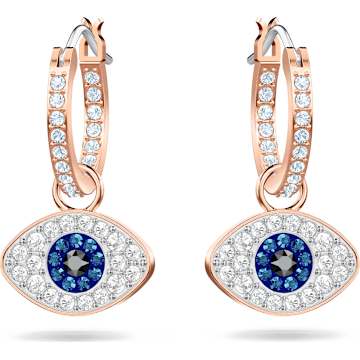 Orecchini a cerchio Swarovski Symbolic Evil Eye, multicolore, Placcato oro rosa - Swarovski, 5425857