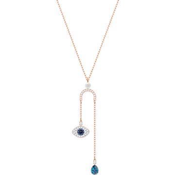 Swarovski Symbolic Evil Eye Y Necklace, Multi-colored, Rose-gold tone plated - Swarovski, 5425861