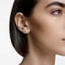 Stilla stud earrings, Round cut, White, Rhodium plated - Swarovski, 1800046