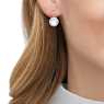 Bella Mini drop earrings, Round cut, White, Rhodium plated - Swarovski, 5085608