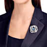 Barret brooch, Blue, Rhodium plated - Swarovski, 5122715