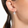 Bella V drop earrings, Round cut, White, Rhodium plated - Swarovski, 5292855