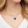Swan pendant, Swan, Black, Rhodium plated - Swarovski, 5347329