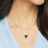Swan pendant, Swan, Small, Black, Rhodium plated - Swarovski, 5347330