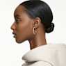 Stone hoop earrings, Pavé, Large, White, Rose gold-tone plated - Swarovski, 5383938