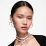Clous d'oreilles Attract, Taille ronde, Blanches, Métal rhodié - Swarovski, 5408436