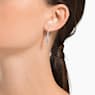 Attract Trilogy hoop earrings, Round cut, White, Rhodium plated - Swarovski, 5416155
