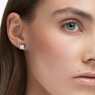 Attract Ohrstecker, Kissenschliff, Weiß, Rhodiniert - Swarovski, 5430365