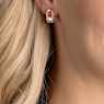 Orecchini a lobo Swarovski Sparkling Dance, Taglio tondo, Forma ovale, Bianchi, Placcato color oro rosa - Swarovski, 5468118
