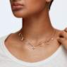 Symbolica necklace, Moon, infinity, hand, evil eye and horseshoe, Blue, Rose gold-tone plated - Swarovski, 5497664