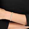 Angelic Tennis bracelet, Round cut, Pavé, Medium, White, Gold-tone plated - Swarovski, 5505469